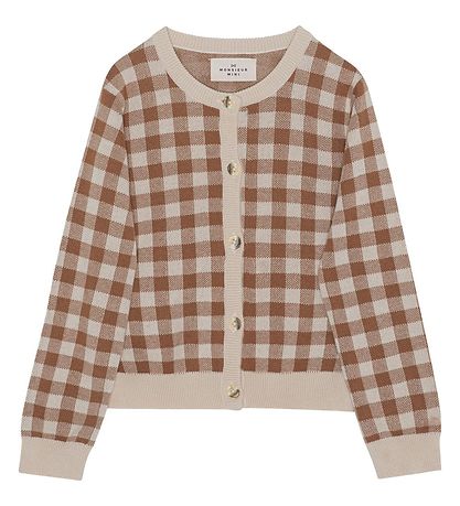 Monsieur Mini Cardigan - Gingham - Offwhite/Toffee