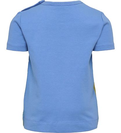 Hummel T-Shirt - HmlGlad - Block - Silver Lake Blue/Green Olive