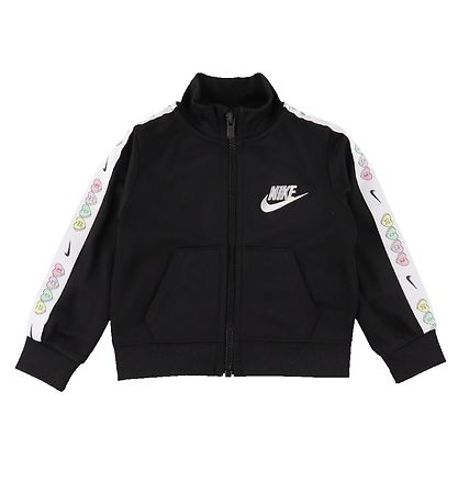 Nike Trningsst - Cardigan/Bukser - Taping - Sort