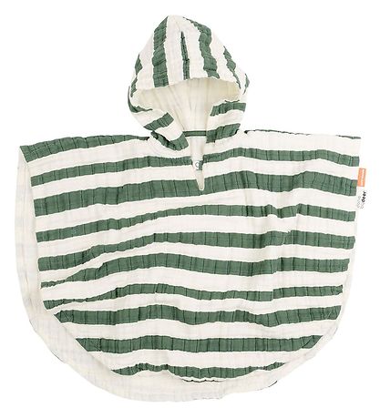 Done By Deer Badeponcho - Stripes Green