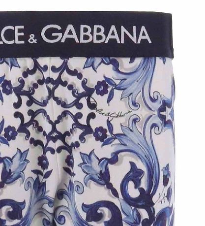 Dolce & Gabbana Leggings - Blu Mediterraneo - Hvid m. Bl