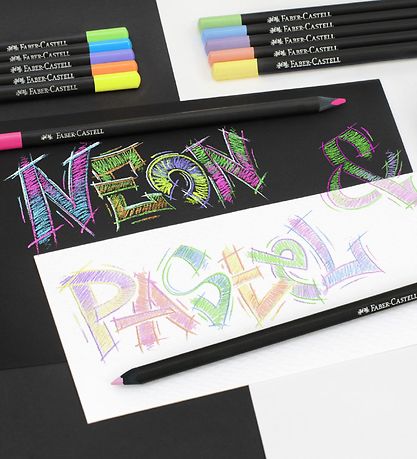 Faber-Castell Farveblyanter - Trekantet - 12 stk - Neon/Pastel