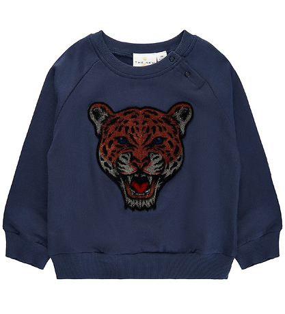 The New Siblings Sweatshirt - TnsDombat - Mood Indigo m. Leopard