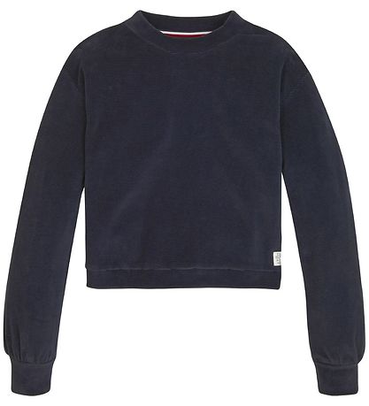 Tommy Hilfiger Velourbluse - Rib - Desert Sky