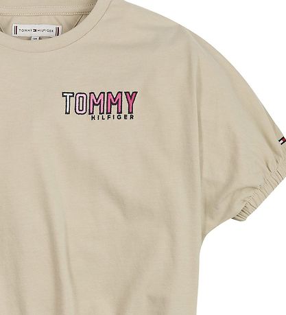 Tommy Hilfiger T-shirt - Cropped - Tommy Embro - Savannah Sand