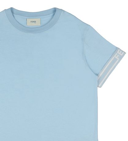 Fendi T-shirt - Lyseblå m. Hvid