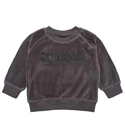 Petit by Sofie Schnoor Sweatshirt - Velour - Dark Grey Melange