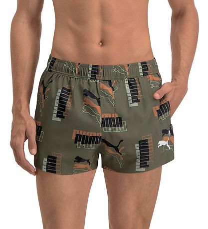 Puma Badeshorts - Logo - Moss Green Combo