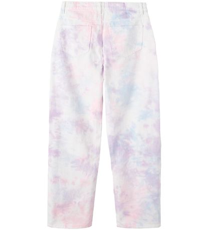 LMTD Bukser - NlfTieizza - White Alyssum/Tie Dye