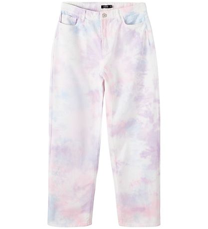 LMTD Bukser - NlfTieizza - White Alyssum/Tie Dye