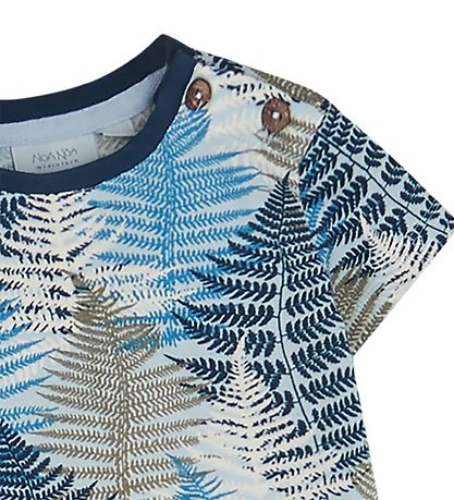 Noa Noa miniature T-shirt - Print Light Blue m. Northern Wood