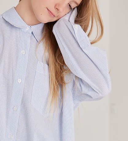 Designers Remix Skjorte - Oversized - Aiden - White/Blue Stripes