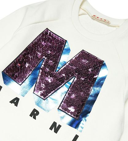 Marni Sweatshirt - Hvid m. Pailletter