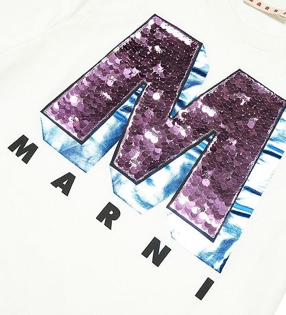 Marni T-shirt - Hvid m. Pailletter
