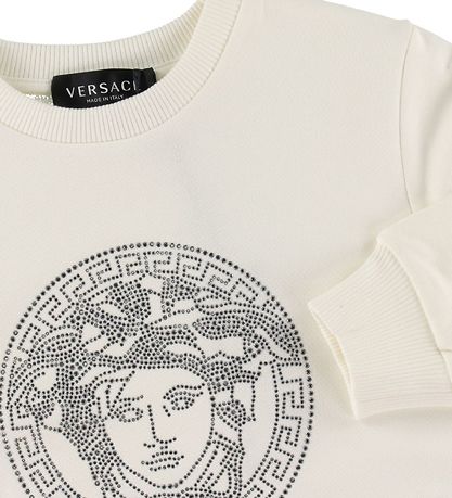 Versace Sweatshirt - Hvid m. Logo/Krystaller