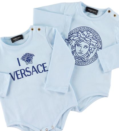 Versace Gaveske - Body l/ - 2-pak - Baby Blue/Sapphire