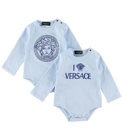 Versace Gaveske - Body l/ - 2-pak - Baby Blue/Sapphire