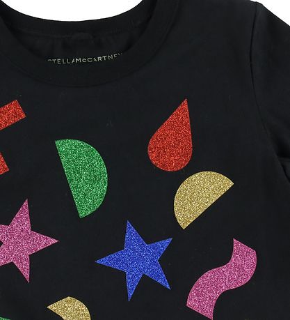 Stella McCartney Kids T-shirt - Sort m. Print/Glimmer