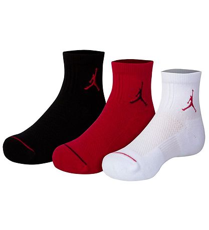 Jordan Strmper - 3-pak - Jumpman Cushioned Ankle - Rd/Hvid/Sor