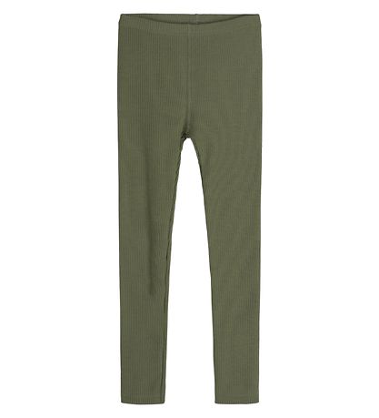 Hust and Claire Leggings - Lane - Rib - Uld - Dusty Green