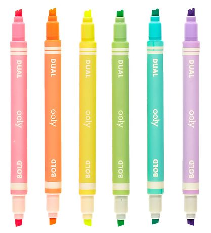 Ooly Overstregningstuscher - 6 Stk - Dual Liner Neon Highlighter