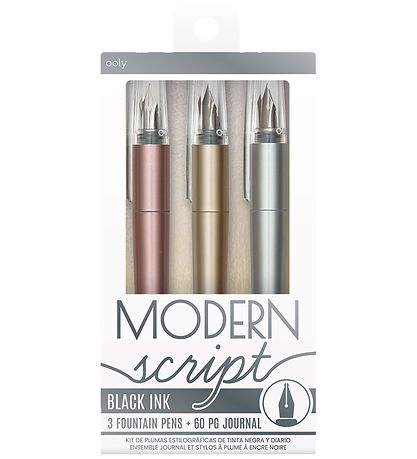 Ooly Fyldepen m. Notesbog - 3 Stk - Dual Tip Metallic Markers