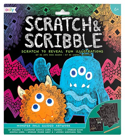 Ooly Scratch & Scribble Sæt - Monster Pals