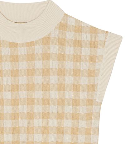 Monsieur Mini Vest - Strik - Gingham - Moss/Offwhite