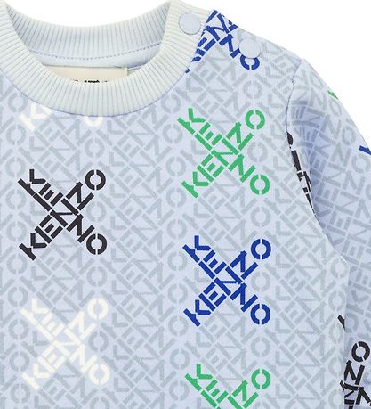 Kenzo Sweatshirt - Lysebl m. Logoer