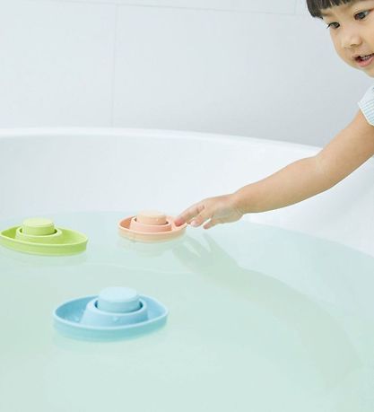 PlanToys Badelegetøj - Naturgummi - Speedbåd/Ubåd - Pastelorange