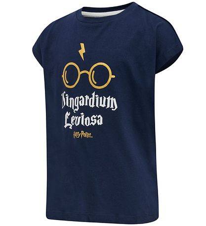 Hummel T-shirt - hmlHarry Potter Diez - Black Iris m. Guld