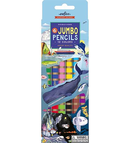Eeboo Farveblyanter - Jumbo - 6 Stk. - Under The Sea