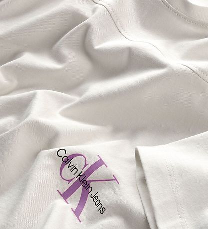Calvin Klein T-Shirt - Monogram Off Placed T-shirt - Ivory