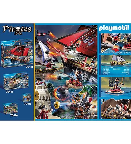 Playmobil Pirates - Rødjakkesejler - 70412 - 87 Dele