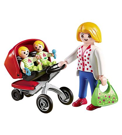 Playmobil City Life - Mor Med Tvillingeklapvogn - 5573 - 15 Dele