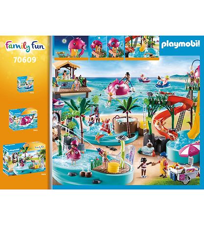 Playmobil Family Fun - Badeland Med Rutsjebane - 70609 - 132 Del