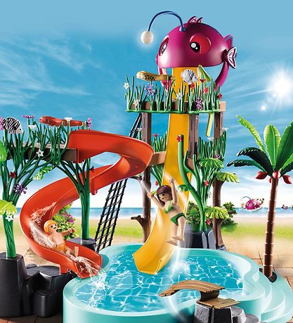 Playmobil Family Fun - Badeland Med Rutsjebane - 70609 - 132 Del