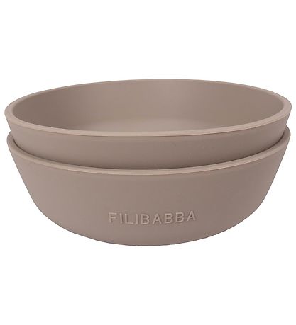 Filibabba Skål - Silikone - 2-Pak - Warm Grey
