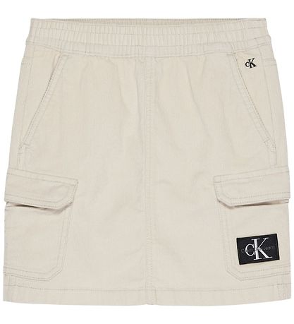 Calvin Klein Nederdel - Corduroy Mini Skirt - Eggshell