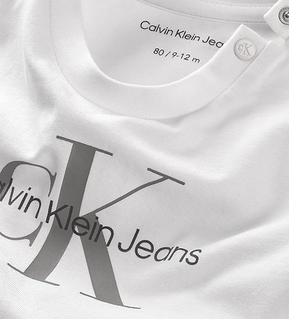 Calvin Klein Bluse - Monogram LS T-Shirt - Bright White