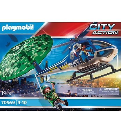 Playmobil City Action - Politihelikopter: Faldskrms-Forflgelse