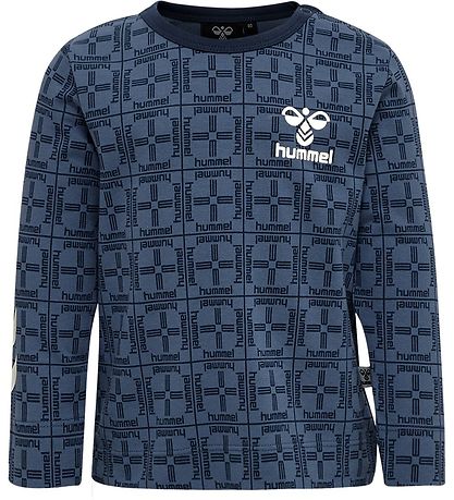 Hummel Bluse - hmlCheck T-Shirt l/s - Blue Horizon