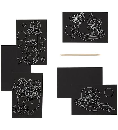 Ooly Scratch & Scribble Mini Sæt - Wacky Universe
