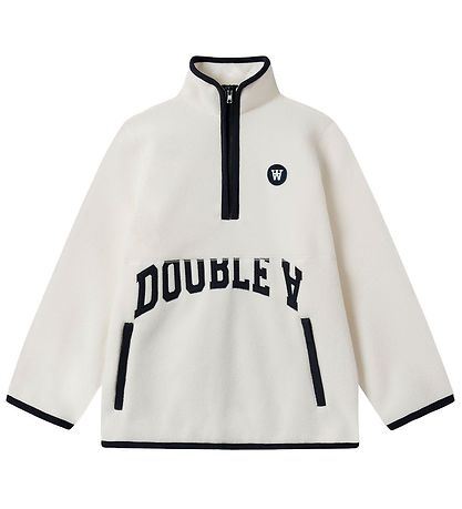 Wood Wood Fleecetrje - Don - Off White m. Navy