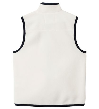 Wood Wood Fleecevest - Jed - Off White m. Navy