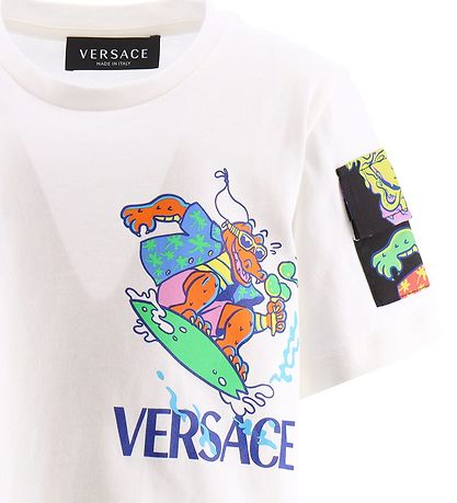 Versace T-shirt - Hvid m. Print/Lommer