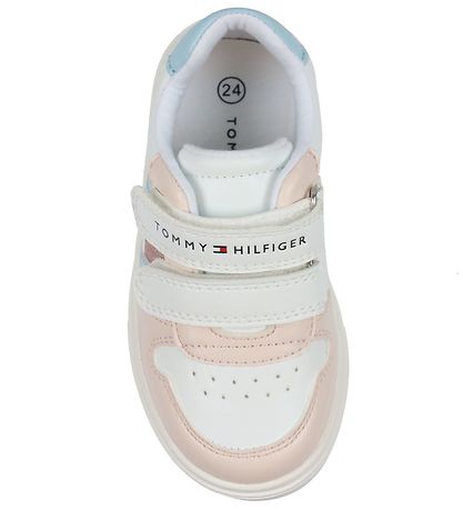 Tommy Hilfiger Sneakers - Velcro - Hvid M. Pastelmulti