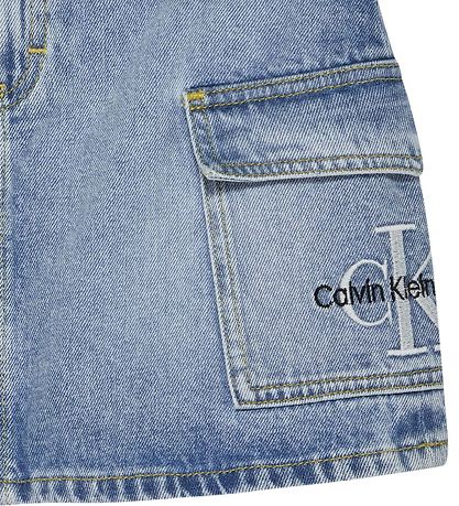 Calvin Klein Nederdel - Pockets Denim - Chalky Blue
