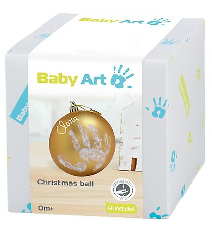 Baby Art Julekugle - Hnd- og Fodaftryk - Guld