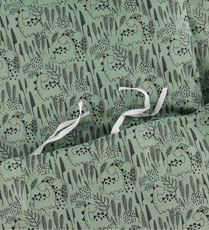 Nørgaard Madsens Sengetøj - Baby - Mørkegrøn m. Dinosaur